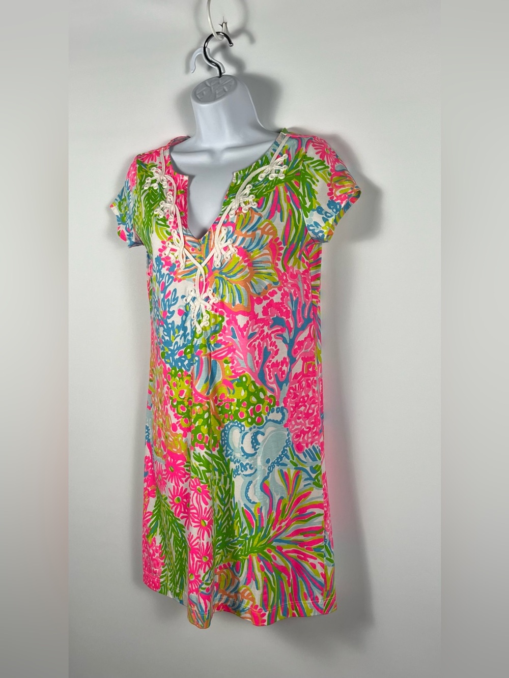 Lilly Pulitzer More Lovers Coral" Dress 100% Pima Cotton Size Small - Picture 3 of 7